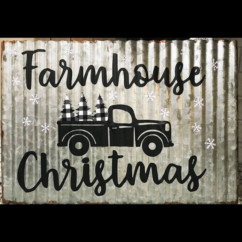 Tin Farmhouse Christmas Decor Wall/